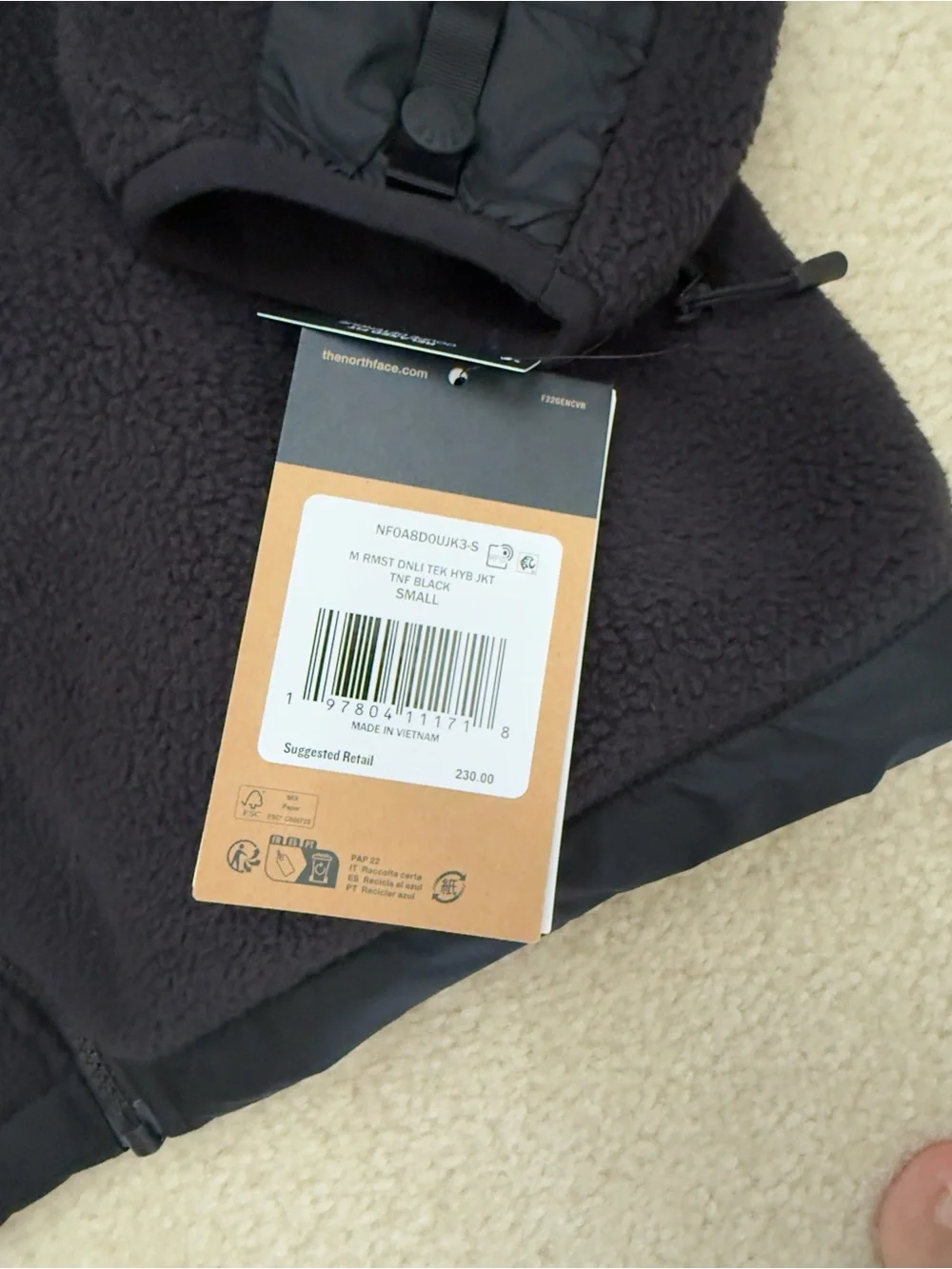 BRAND NEW THE NORTH FACE DENALI RMST HYBRID DOWN TEK JACKET - MENS SMALL 50% OFF